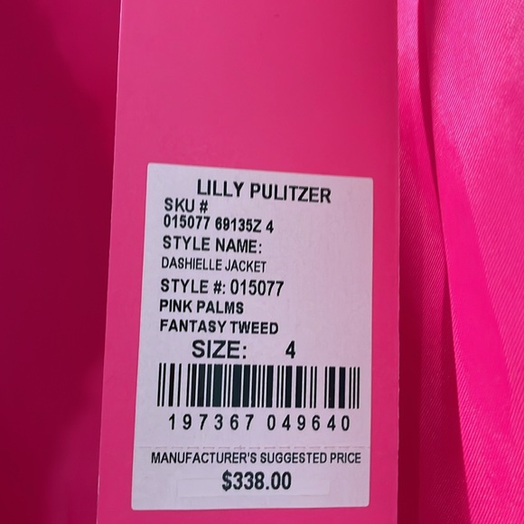 Lilly Pulitzer Pink Tweed Blazer Dashielle - Picture 8 of 9